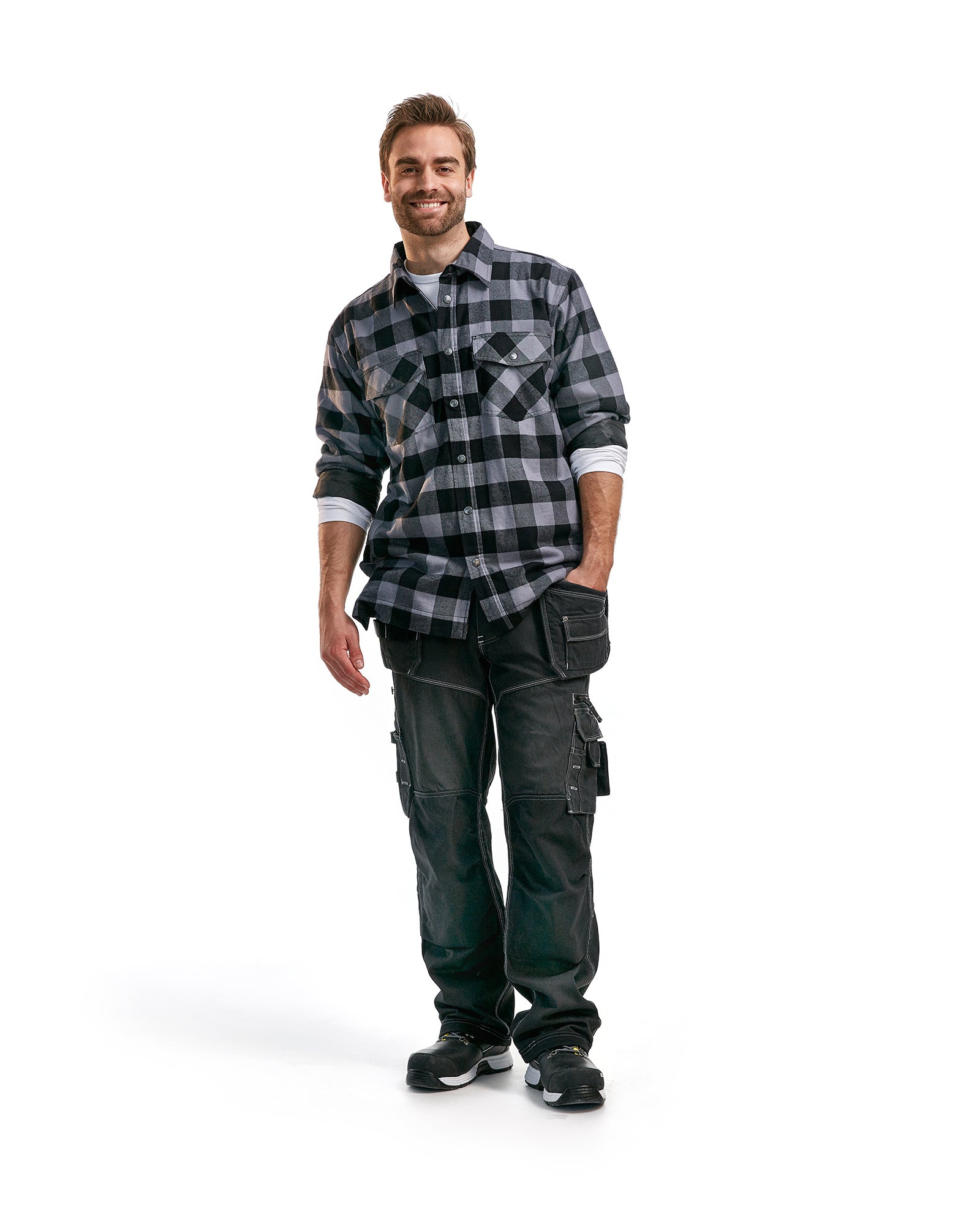 blaklader-shirts-chemise-flanelle-doubl-e-gris-noir image 5