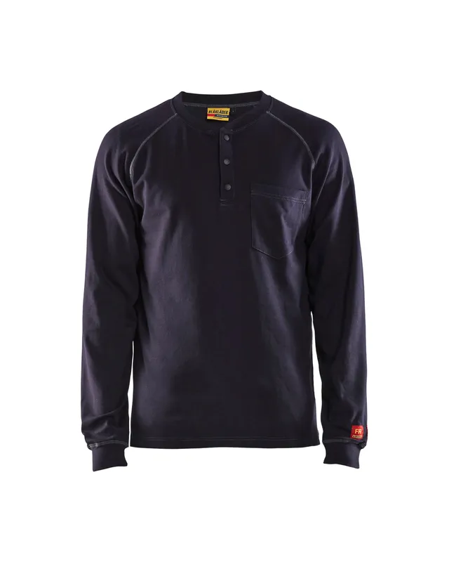 blaklader-shirts-henley-ignifug-t-shirt-manches-longues-bleu image 1