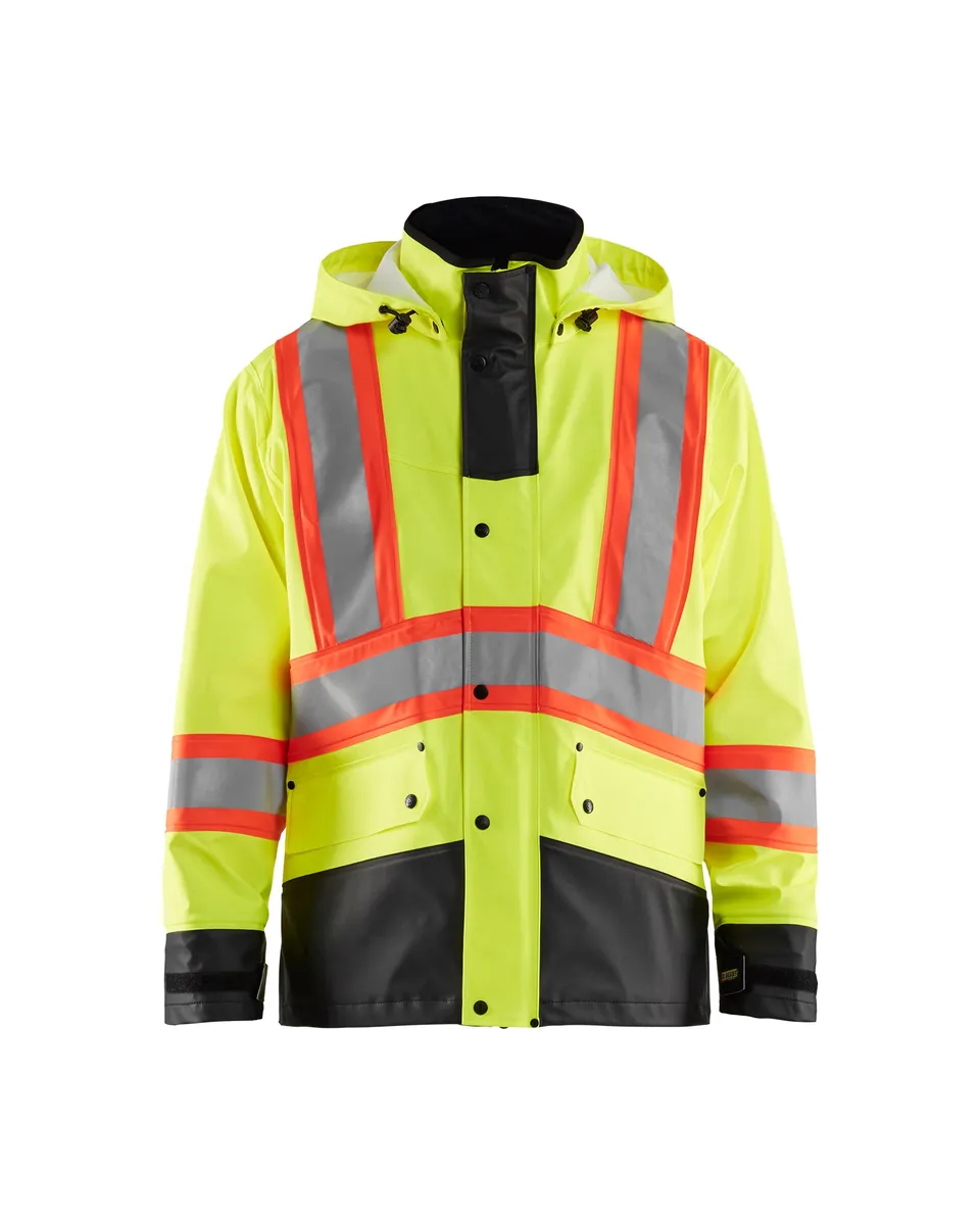 blaklader-hi-vis-veste-pluie-travail-jaune-fluo-noir-csa image 1