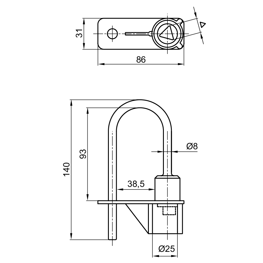 devismes-cadenas-pompier-triangle-anse-inox-rouge image 2
