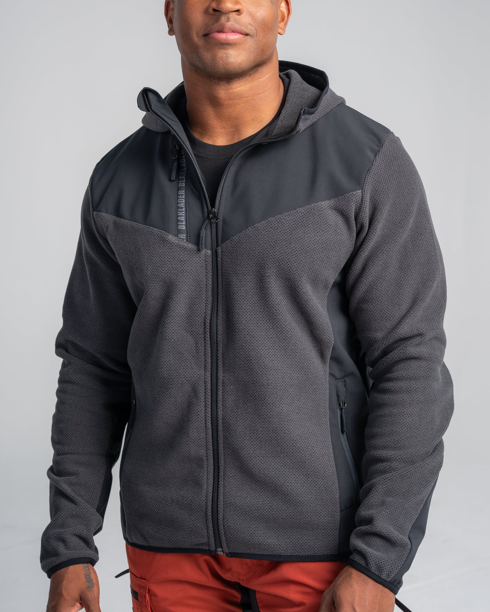 blaklader-knitted-fleece-veste-polaire-vert-noir-capuche image 5