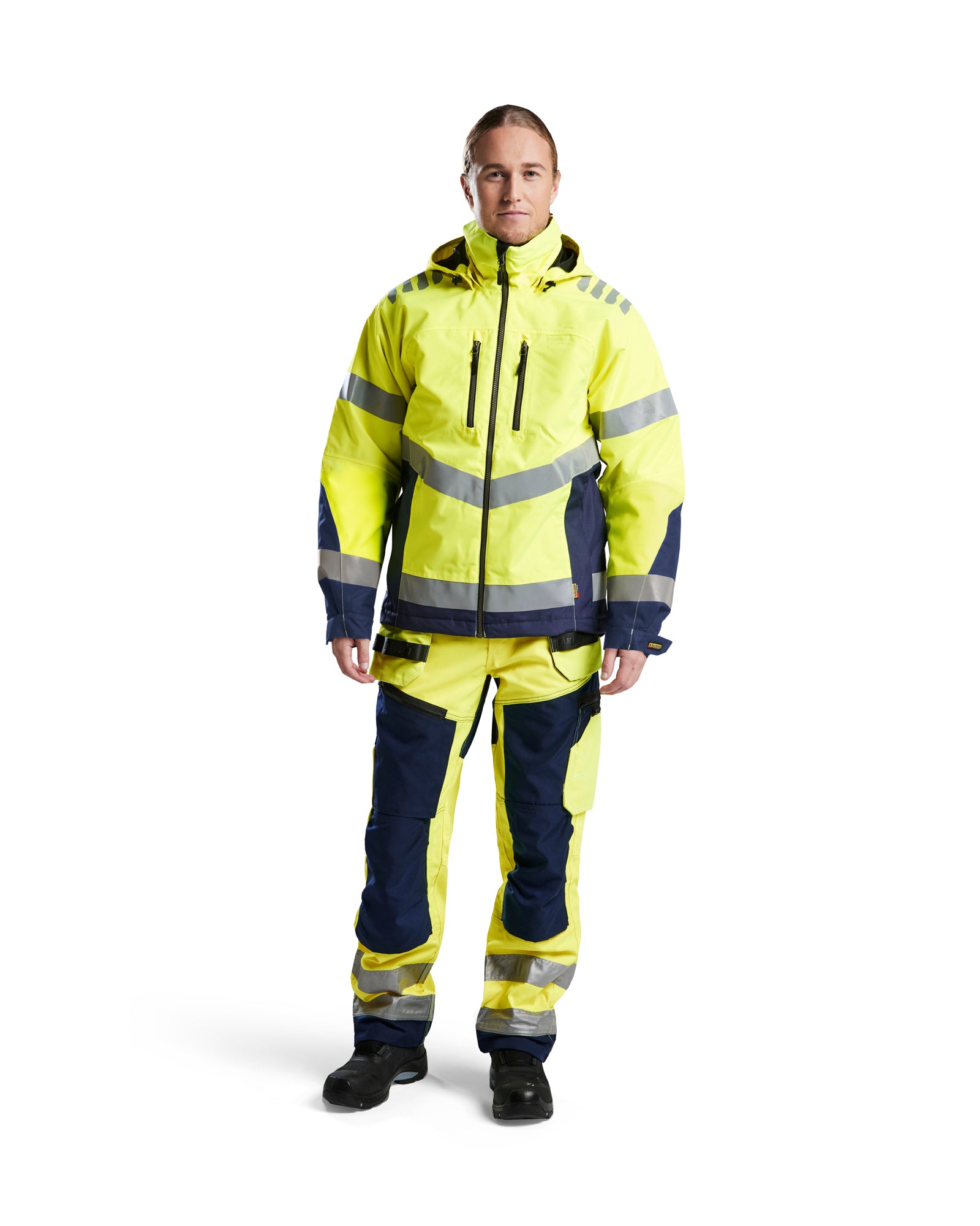 blaklader-air-mesh-veste-haute-visibilit-hiver-jaune-marine image 6