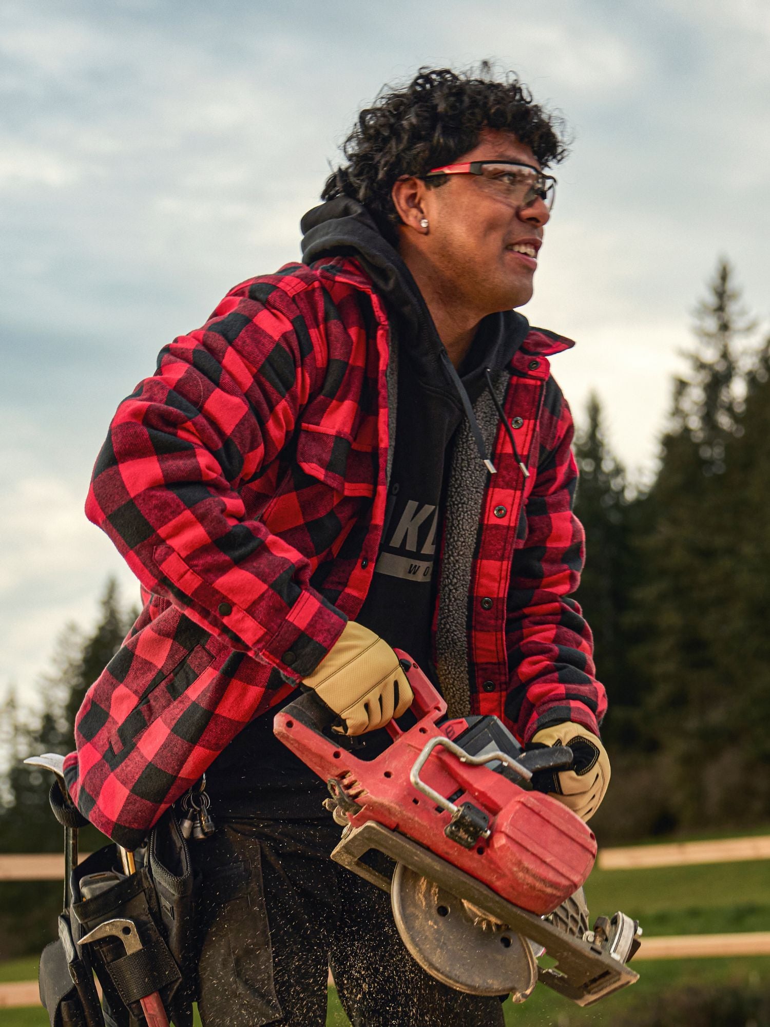 blaklader-flannel-jacket-veste-travail-rouge-doubl-e-hiver image 3