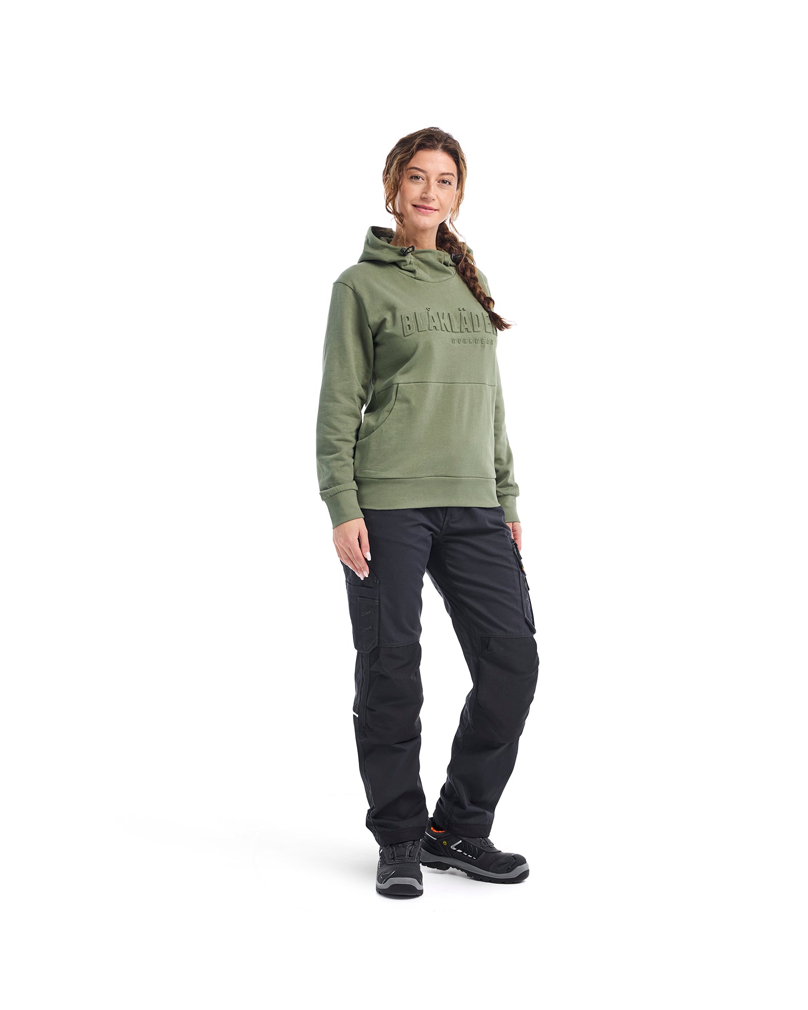 blaklader-3d-sweat-capuche-femme-vert-automne-coton image 8
