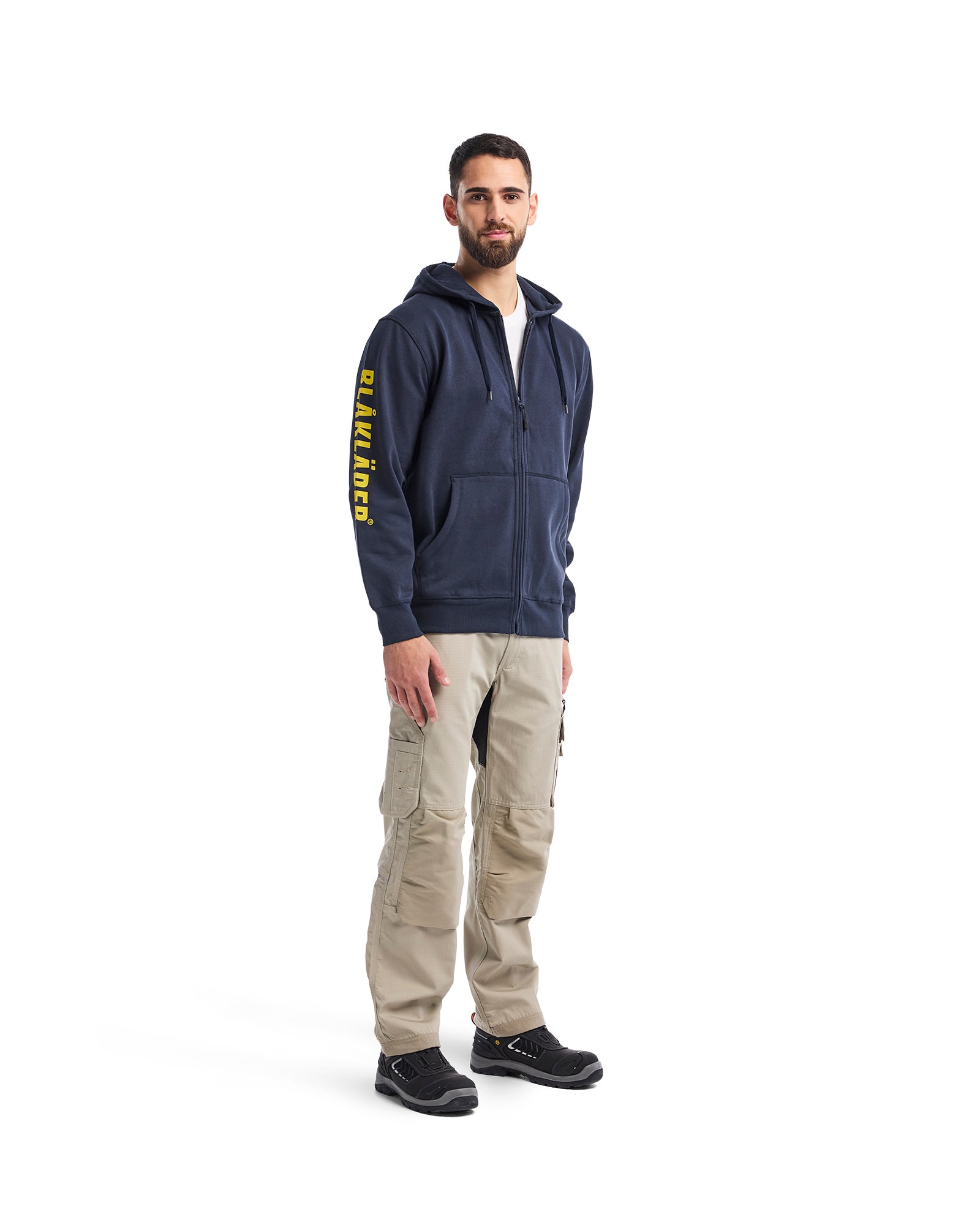 blaklader-full-zip-sweat-capuche-zipp-bleu-marine-coton image 7