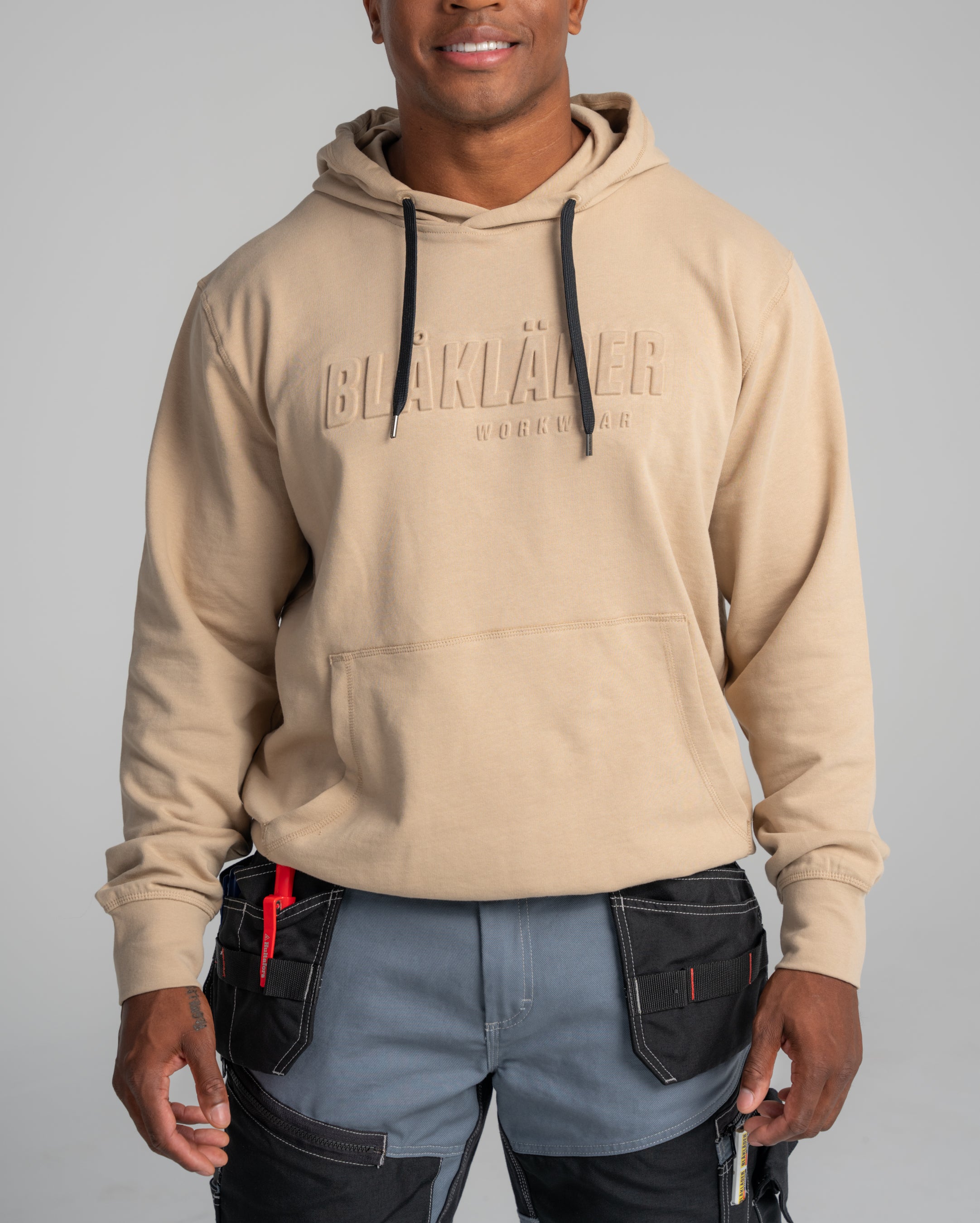 blaklader-3d-hoodie-sweat-capuche-beige-chaud-coton-lourd image 5