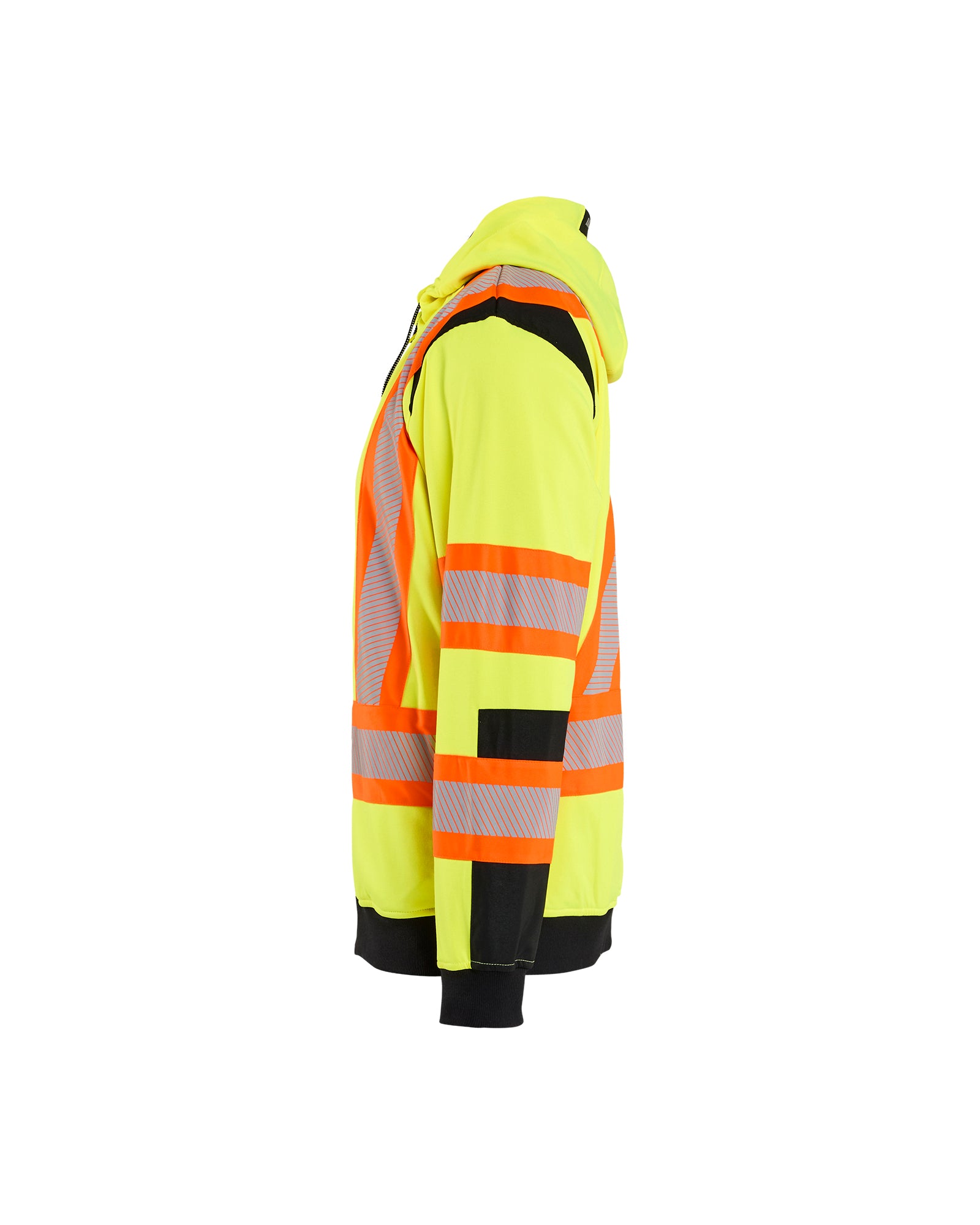 blaklader-hi-vis-full-zip-hoodie-sweat-zipp-jaune-noir image 4