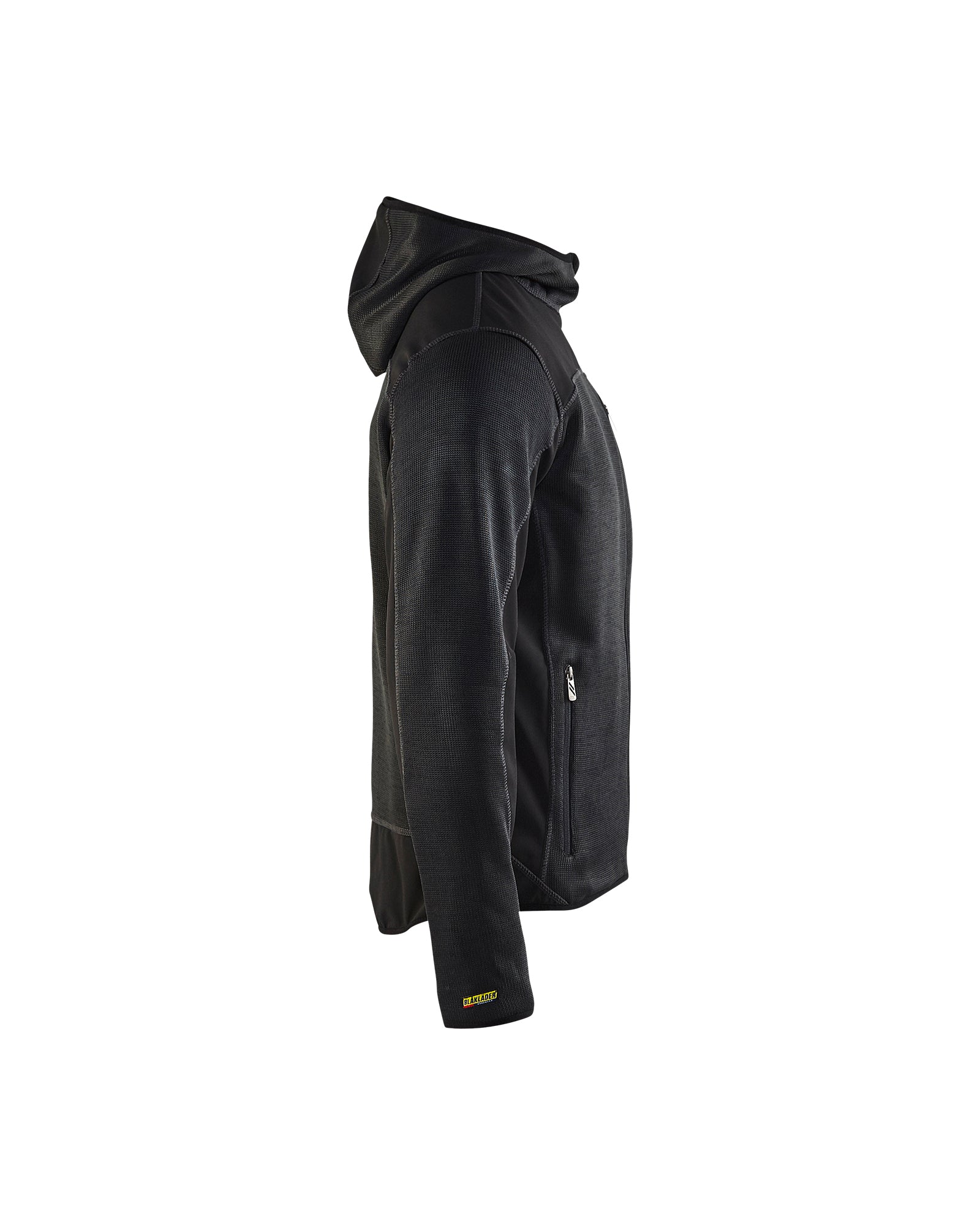 blaklader-knitted-veste-travail-gris-fonc-noir-capuche image 3