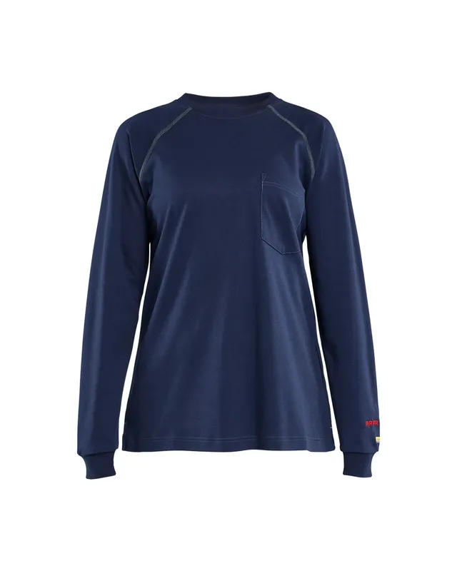 blaklader-chemise-femme-ignifug-e-bleu-marine-manches-longues image 1
