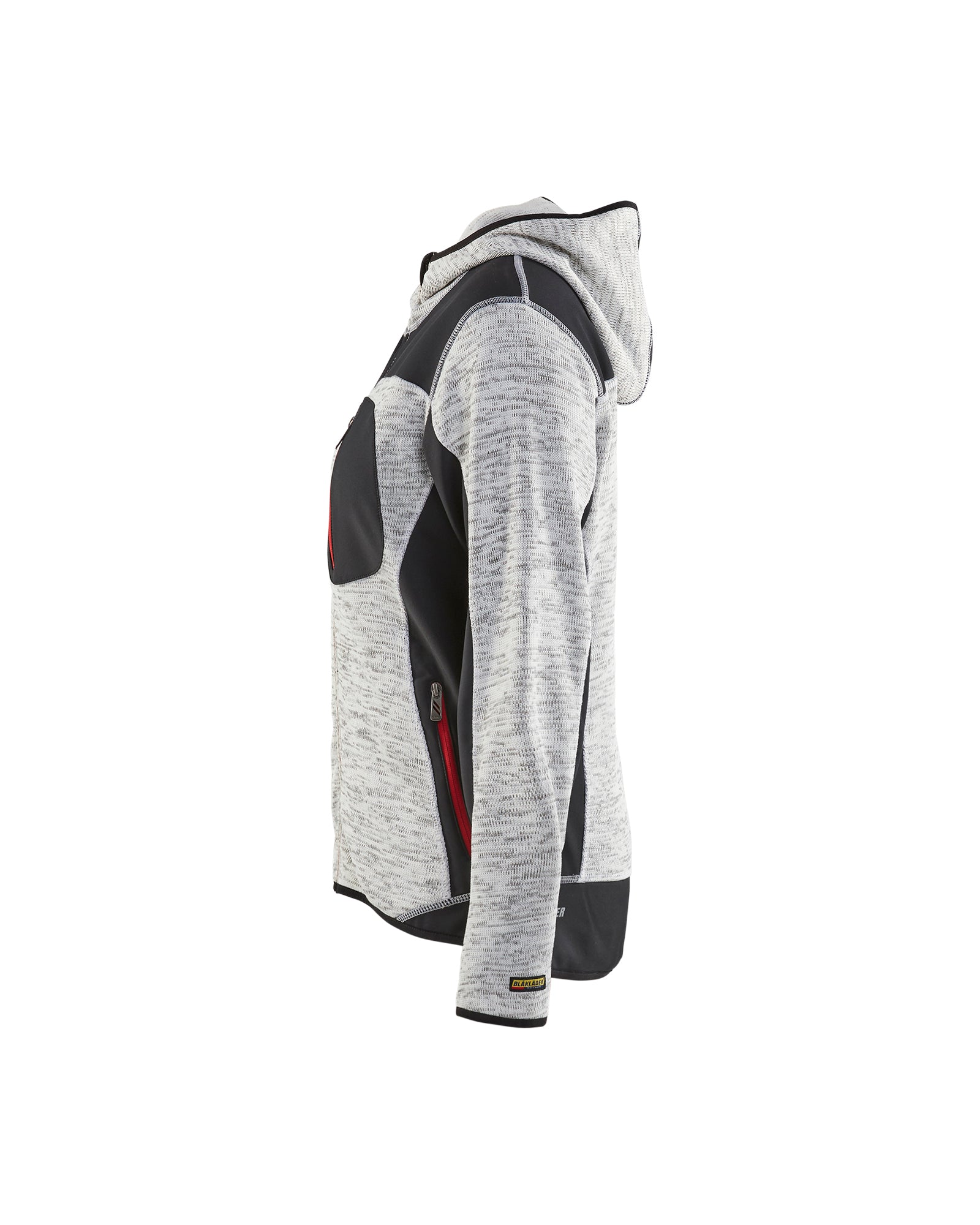 blaklader-knitted-jacket-femme-gris-chin-noir-capuche image 4