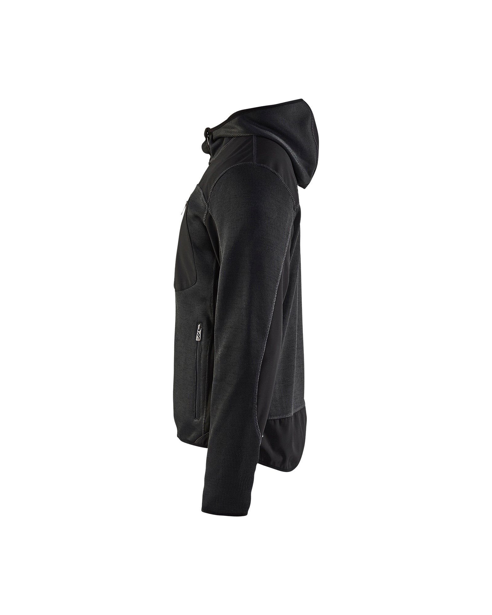 blaklader-knitted-veste-travail-gris-fonc-noir-capuche image 4