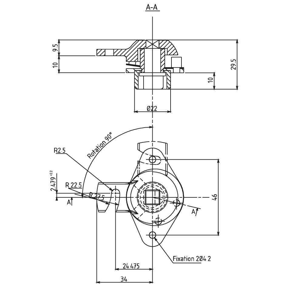 devismes-loquet-quart-de-tour-verrou-trappe-cupro-alu image 2