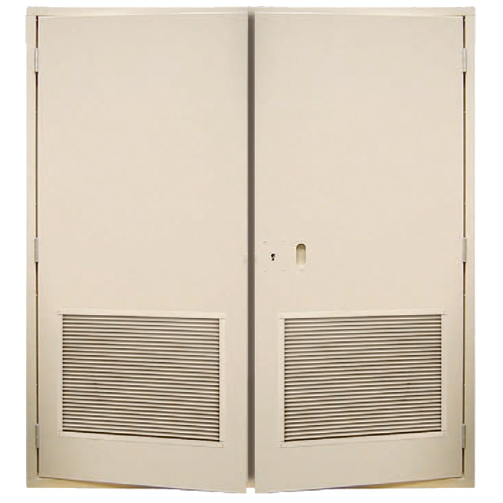 devismes-porte-de-poste-2-vantaux-alu-ral-1015-ventil-e image 1